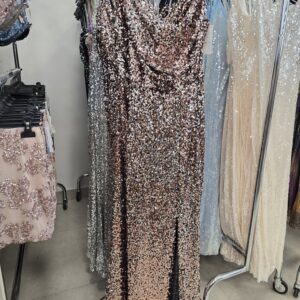 Sukienka cekinowa złota