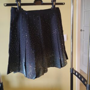 Spódnico-szorty z kryształkami czarne