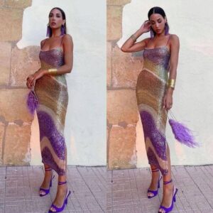 Sukienka cekinowa multicolor