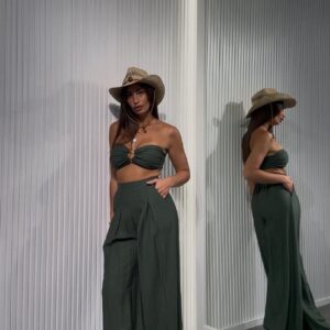 Zestaw top spodnie khaki