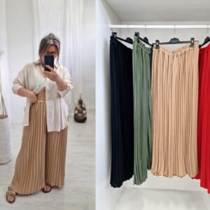 Spodnie plisowane khaki