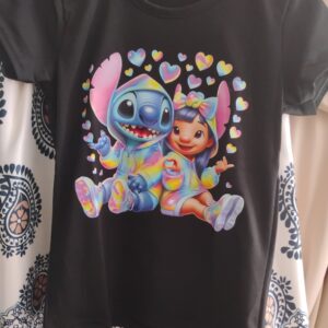 T-shirt dziewczęcy Lilo&Stitch czarny