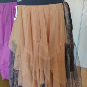 Spódniczka tiulowa asymetryczna brązowa