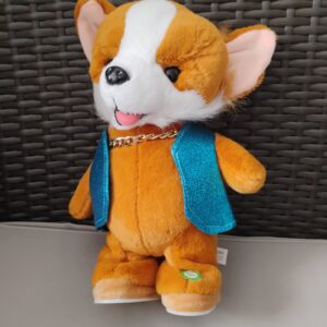 Pies z łancuszkiem chodzący grający piosenki powtarzający głos