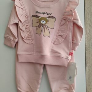 Dres dziecięcy z falbanka różowy