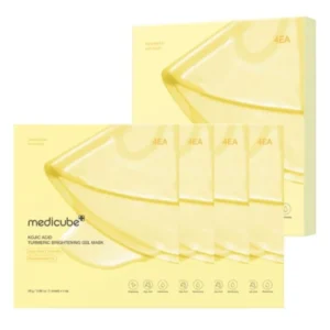 Medicube kojic acid turmeric brightening gel mask maski żelowe w płacie 4 sztuki na przebarwienia