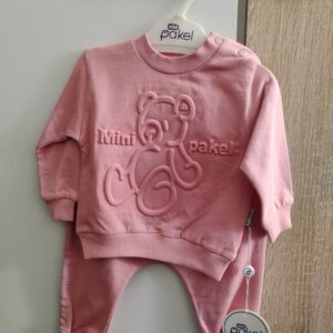 Dres dla dziewczynki miś różowy rozmiar 6 miesiecy